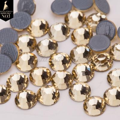 China Flatback Sportswear Decoration SS20 Daffodil Glass Crystal Rhinestone DMC Hotfix Flat Base Stone for sale