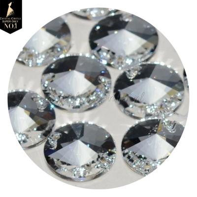 China Crystal Castle Brilliant Volume Wholesales 3200 Rivoli Flat Round Base 14mm Sewing On Rhinestones for sale