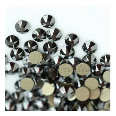 China Extremely Shiny/Thin Edge SS16 SS20 Nail Rhinestone Crystal Black 16 Cut Facets No Glue Hotfix Rhinestone Flatback Non For Garment for sale