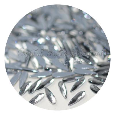 China Hot Fix Long Flatback Bling Drop Raindrop Water Fix Transparent White Crystal Glass Rhinestones Rhinestones For Nail Decoration for sale