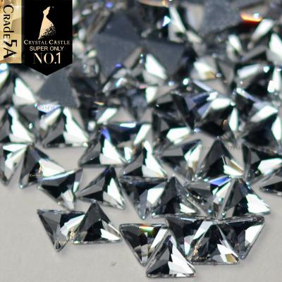 China Yiwu factory wholesale price clear white crystal triangle cut hotfix faux stone flat back fancy crystal Flatback Yiwu for sale