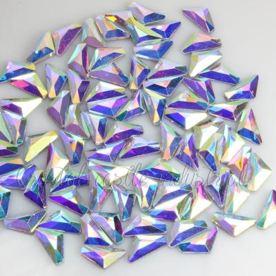 China Irregular Flatback dress accessories crystal triangle ab other loose rhinestone diy rhinestones hotfix flat back shape rhinestones for sale