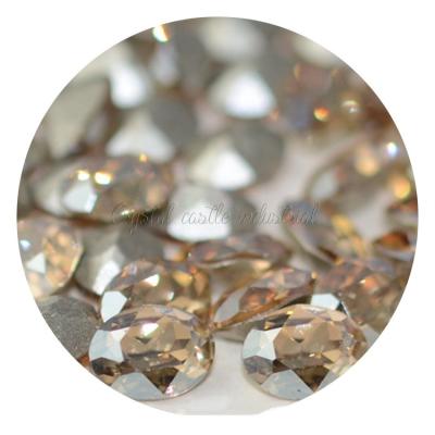 China With Or Without Gemstone Wholesale Pear Shape Clawing Gold Shade Foil Back Loose Rhinestone Glass Gemstone For Jewelry for sale