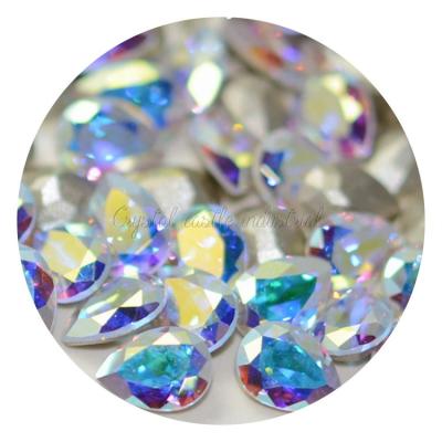 China Color Change Bulk Wholesale Jewelry Making Gems Stones Prices Pointed Rhinestone Tear Drop Back Shape Crystal AB Crystal Gemstone for sale