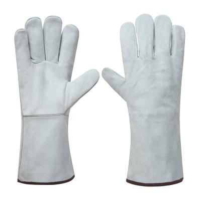 China Long Durable Cheap Cow Split Working Safety Hand Protection Leather Welding Heat To Protect Cut Resistant Glove for sale