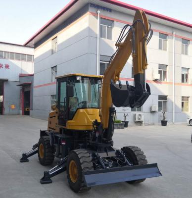 China Chinese Construction Material Shops Tractor Excavator 3 Ton Mini Small Wheel Excavator for sale