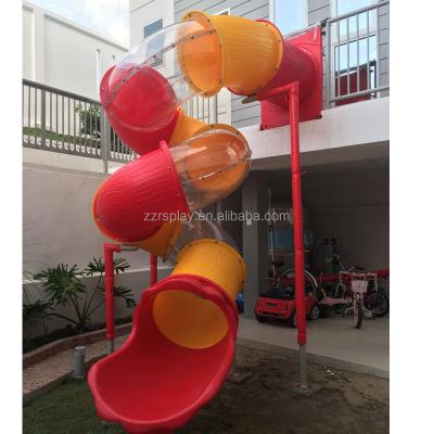 China 3-15 Years Old Kids Twisted Big Tube Slide Kids Long Tube Slide For Garden for sale