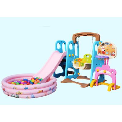 China Multi-Function Household Combination Contemporary Indoor Baby Slide Slide with Swing for Plastic Slide and Indoor Playground Swing for sale