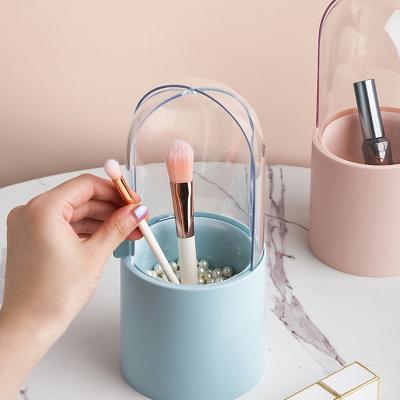 China Wholesale Custom Viable Logo Home Decorative Makeup Brush Holder Lipstick Eyebrow Pencil Makeup Egg Storage Organizer With Lid for sale