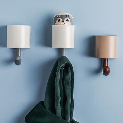 China Cute Household Squirrel Wall Hook Hanger Creative Home Viable Punch Free Main Hook Hanger For Kitchen Bathroom Living Room for sale