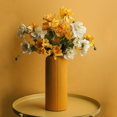 China Home Decors Dried Flower Vase By Ceramic Flower Arrangement Column Shaped Ware Vases Nordic Simple Porcelain Ceramic Roman Vases for sale