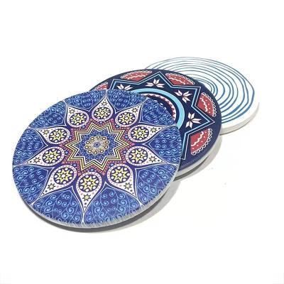 China Viable Wholesale Water Absorbent Tea Cup Coasters Set Sublimation Blanks Table Cork Ceramic Coaster Coasters for sale