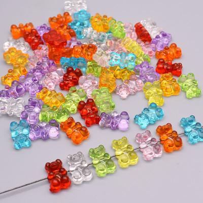 China Jewelry Making 100pcs/bag Mixed Colors Cute Clear Gummy Bear Charms Acrylic Plastic Beads For Jewelry Making DIY Bear Christmas Gift Wholesale for sale