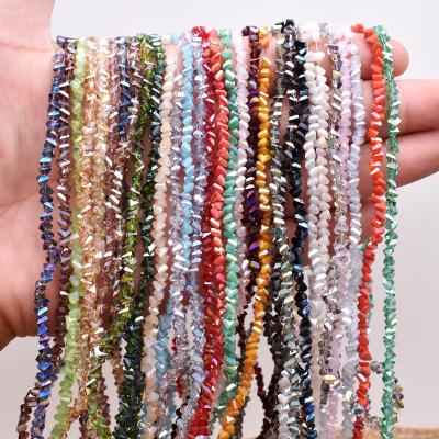 China Wholesale Boho Necklace Pendant Crystal Glass Beads 4mm Triangular Bracelets For Jewelry Making Crystal Beads Crystal Beads Loose Plating for sale