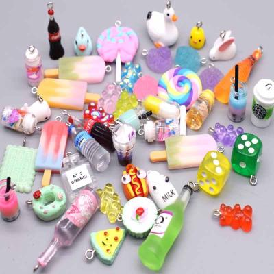 China 100pcs/bag Cute Lollipop, Fruit, Rainbow Bear, Cut Out, Flavor Mix Pendants Crafts DIY Making Findings Handmade Jewelry Making for sale