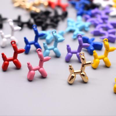 China Colorful Hiphop Spray Paint Alloy Balloon Dogs Charms Pendant For Collar Dog Charms Fashion Jewelry Making Balloon Dogs Pendants for sale