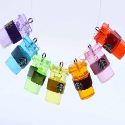 China 1000pcs/bag Cute 13*25mm 7 Colors Transparent Coffee Cup Pendant Charms Resin For Bracelets Necklace Earring DIY Handmade Jewelry for sale