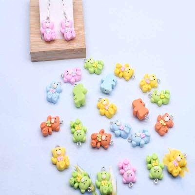 China 1000pcs/bag 10pcs 15*22mm Candy Color Cute 3D Cartoon Bear Charm For DIY Decoration Earrings Necklace Fashion Jewelry Accessories for sale