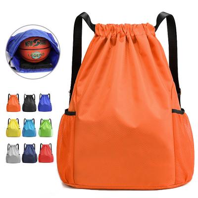 China Gym Sports Lightweight Waterproof Drawstring Backpack Outdoor Basketball Storage Bag For Men Women for sale