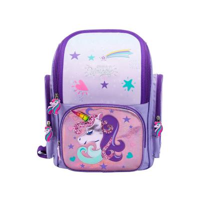 China Durable Trending Cartoon Unicorn Printed School Bag Kindergarten Teenager Girls Hiking Backpack Customize Logo for sale