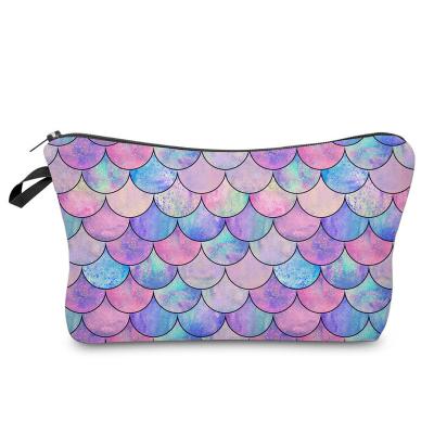 China Small Zipper Washable Waterproof Cosmetic Pouch Travel Bag Makeup Mermaid Toiletry Organizer for sale