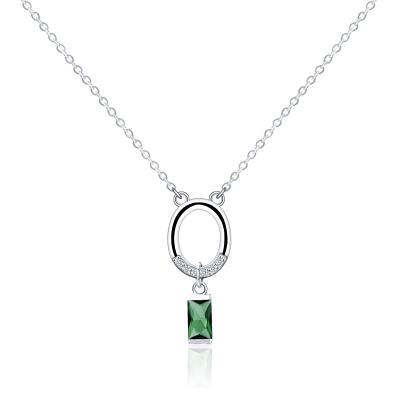 China CLASSIC 925 Silver Jewelry Green Crystal Necklaces For Women Gifts for sale