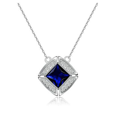 China 925 Silver Jewelry Romantic Funny Square Necklaces For Women Gifts for sale