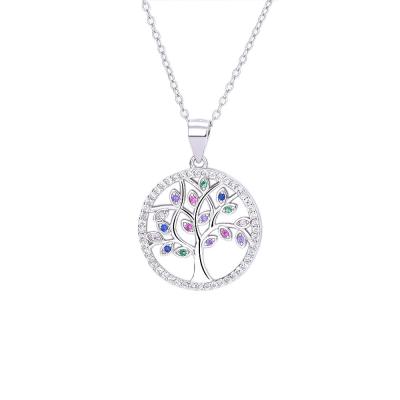 China Wholesale Romantic Silver Charm Pendant Factory Gemstone Tree Of Life for sale