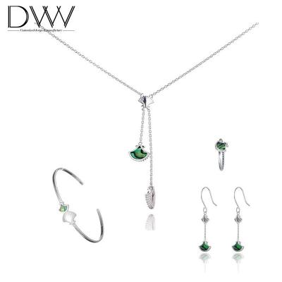 China Environmental Friendly Factory Wholesale Jewelry Sets Jewelry Ladies Silver Bright Silver Women Jewelry Set for sale