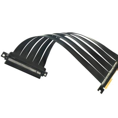 China Adjustable Height 4.0 PCI-E PCIe 16x Extender Cable to 16x GPU Riser Adapter Card Extender Flex Cable for sale