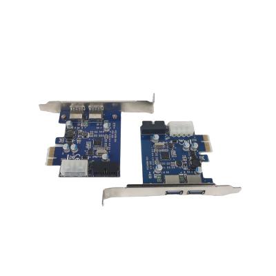 China Silver PCIE 1 to 2 USB 3.0 Ports Riser Easy Installation 16x PCIE Adapter Hub PCI Express Slot Slot Expansion Converter PCIe Card Panel 1x PCIe Card for sale