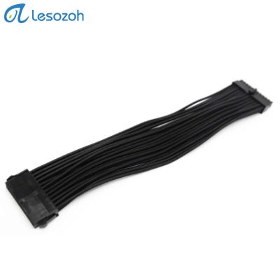 China Power Supply Motherboard Power Supply Pinout Socket Extension Cable Black ATX 24 Pin Connector for sale