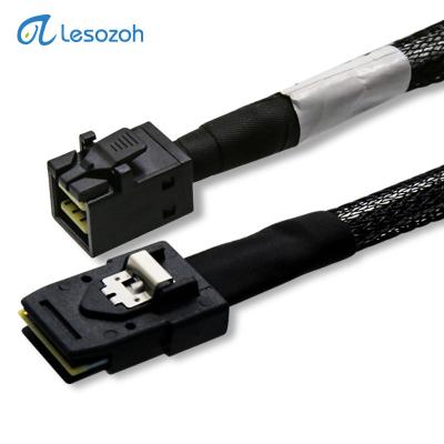 China PVC+woven Mesh Sff-8643 To Sff-8087 Mini SAS HD 12Gb To 6Gb High Speed ​​Hard Disk Data Cable 50cm For Lesozoh for sale