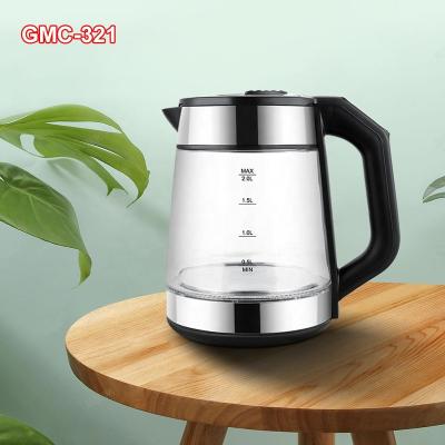 China 360 degree rotation base keep hot function adjustable temperature digital glass electric kettle with GMC-321 tea filter homewings brand for sale