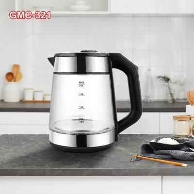 China 360 degree rotation base keep hot function adjustable temperature digital glass electric kettle with GMC-321 tea filter homewings brand for sale