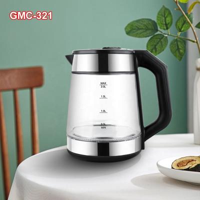 China 360 degree rotation base keep hot function adjustable temperature digital glass electric kettle with GMC-321 tea filter homewings brand for sale