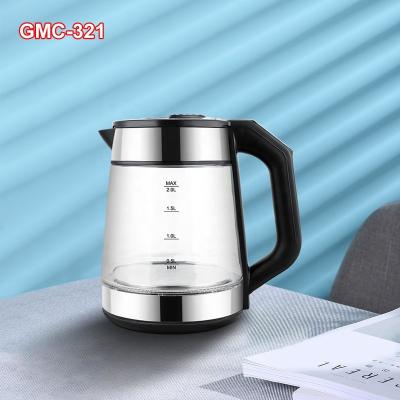 China 360 degree rotation base keep hot function adjustable temperature digital glass electric kettle with GMC-321 tea filter homewings brand for sale