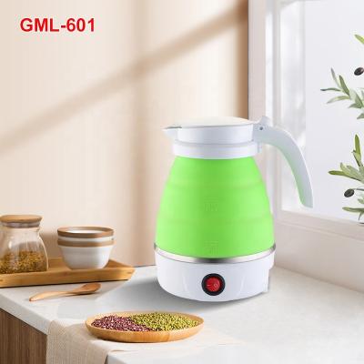 China 360 Degree Travel Mini 0.6L 220v 600w Collapsible Collapsible Silicone Kettle Low Rotation Jug Portable Electric Kettle Small Small for sale