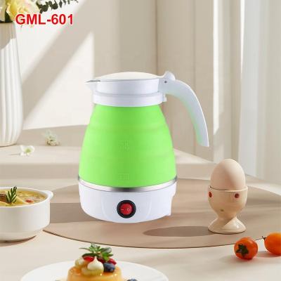 China 360 Degree Travel Mini 0.6L 220v 600w Collapsible Collapsible Silicone Kettle Low Rotation Jug Portable Electric Kettle Small Small for sale