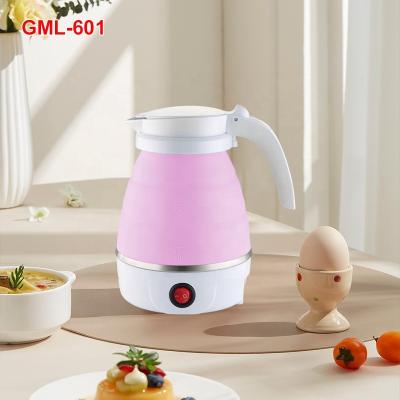 China 360 Degree Travel Mini 0.6L 220v 600w Collapsible Collapsible Silicone Kettle Low Rotation Jug Portable Electric Kettle Small Small for sale