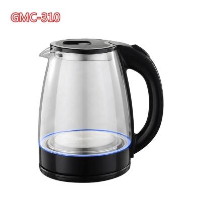 China 360 Degree Base New Arrival 1.8L Borosilicate Electric Kettle 2021 Automatic Rotation Glass Shutoff GMC-310 Water Heater for sale