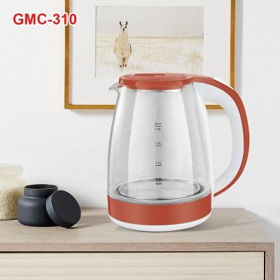 China 1.8L High Borosilicate Luminous Lead Glass Water Heater 360 Degree Base Rotation Health Home Appliance Promotional Glass Kettle for sale