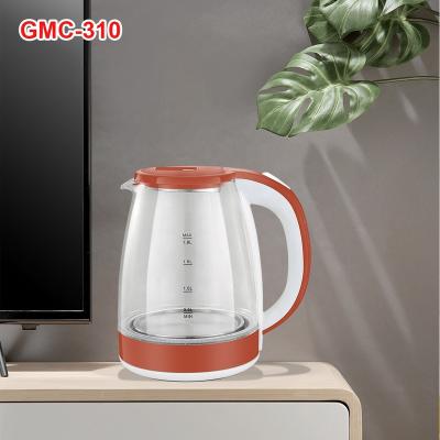 China 1.8L High Borosilicate Luminous Lead Glass Water Heater 360 Degree Base Rotation Health Home Appliance Promotional Glass Kettle for sale