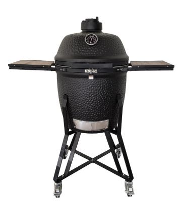 China Dark Grey 18 Inch Kamado Grill With Smoker Outdoor Kamado Grill for sale