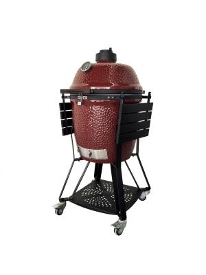 China Lightweight 22 Kamado Ceramic Grill Easy Cleaning Fuel Efficiency For Household for sale