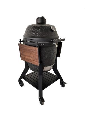 China Dark Grey Ceramic Barbecue Grill Sand Texture Easy Cooking For Home Party for sale