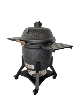 China Sand Texture Outdoor Kamado Grill 28 Inch Kamado Cooking Grill Heat Resistant for sale