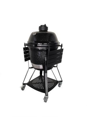 China Easy Mobility 22'' Kamado Grill Stable Operation Portable Ceramic Charcoal Grill for sale