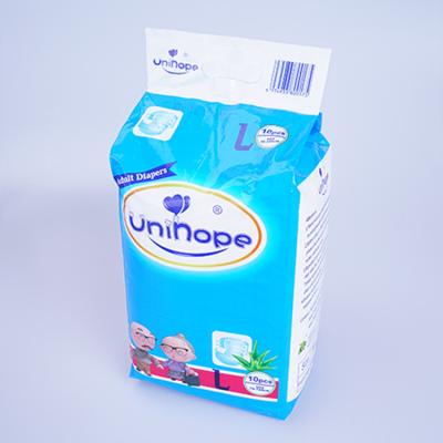 China Printed UNIHOPE deals with disposable adult plastic diaper with tags for sale