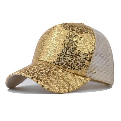 China COMMON New breathable sequin mesh hat for men and women's fashionable color changing sun shading hat mesh duck tongue hat for sale